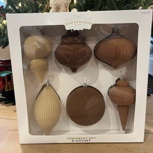 Flocked finial Christmas tree ornament set brown wondershop Target